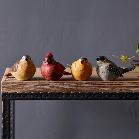 5" Realistic Painted Tabletop Bird Figurines Set
